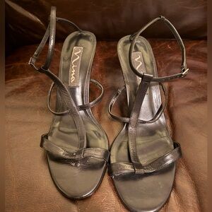 Nina Black Strappy Sandals